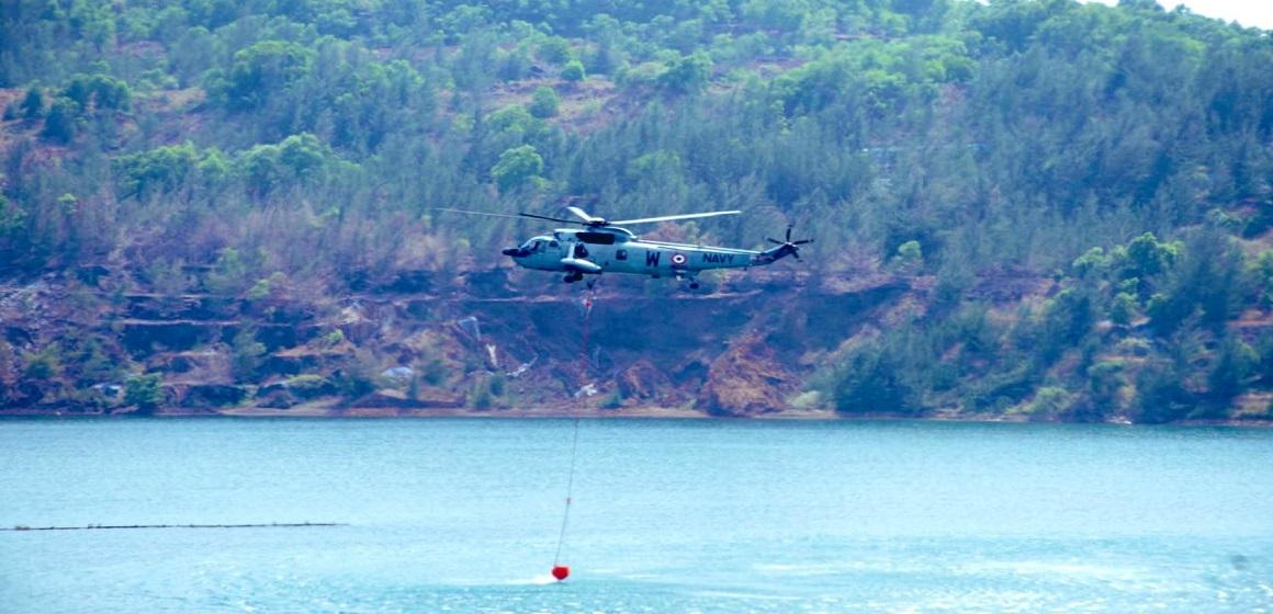 Navy helicopter surveys Goa's wildlife sanctuary, 5 days before fire