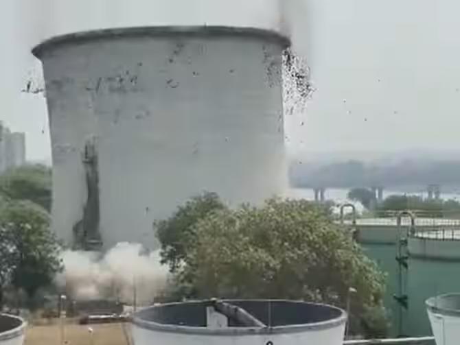 Surat's 85 meter high cooling tower collapsed in seconds