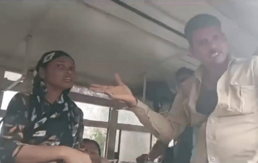 A bus conductor was molested in Vadodara, enraged women washed the curry