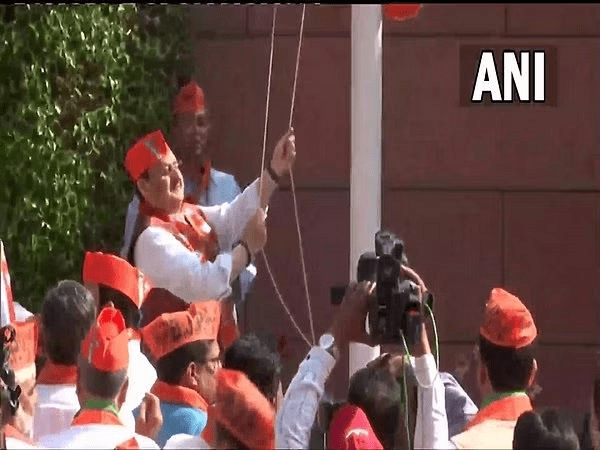 BJP's 44th foundation day today, party president JP Nadda hoists flag at party headquarters