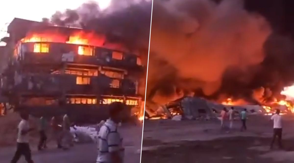 Fierce fire in Gujarat plastic factory, flames visible up to 5 km away; 8 fire engines deployed