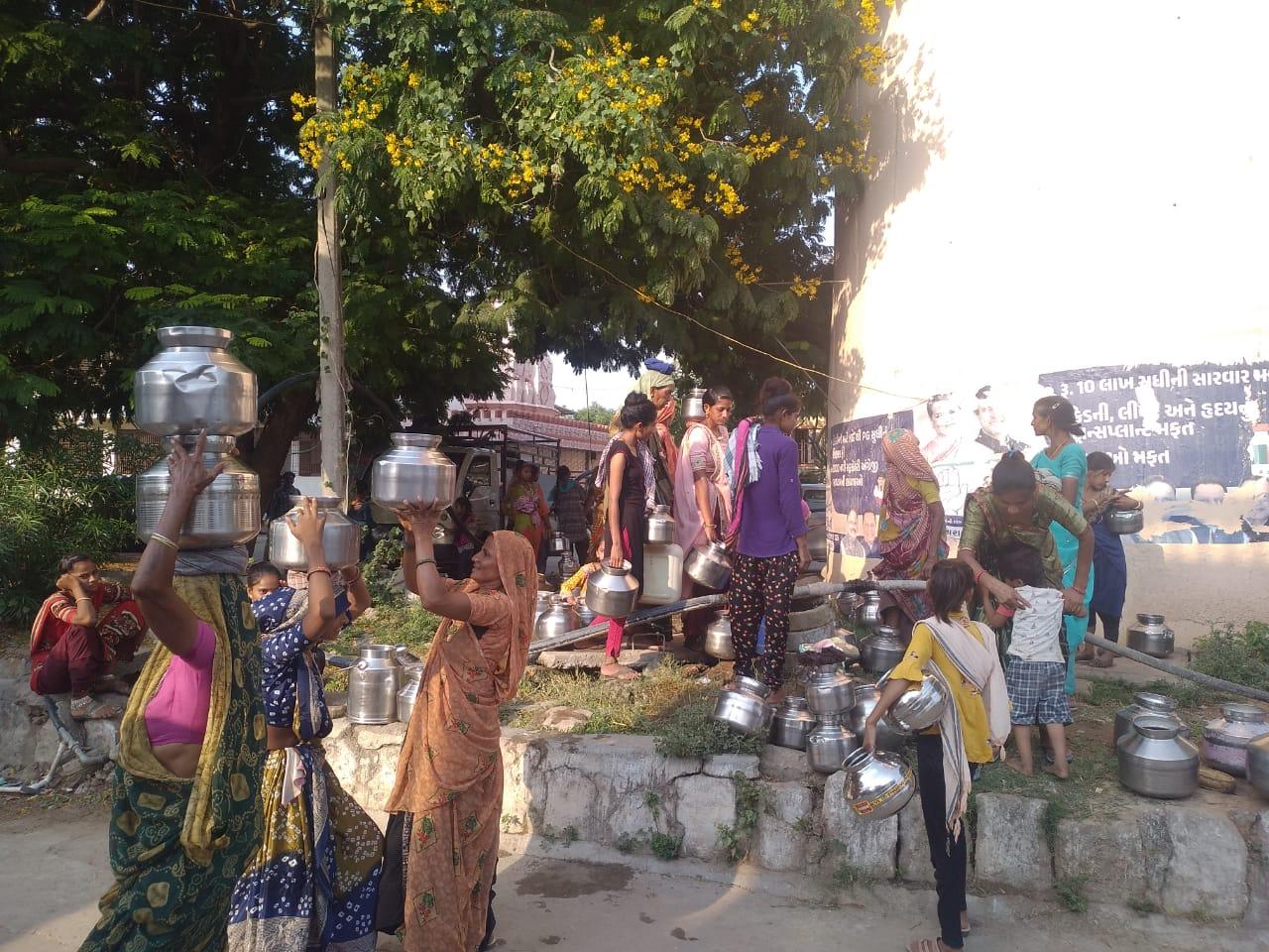 On the hill of Kuni village, the women are clamoring for water