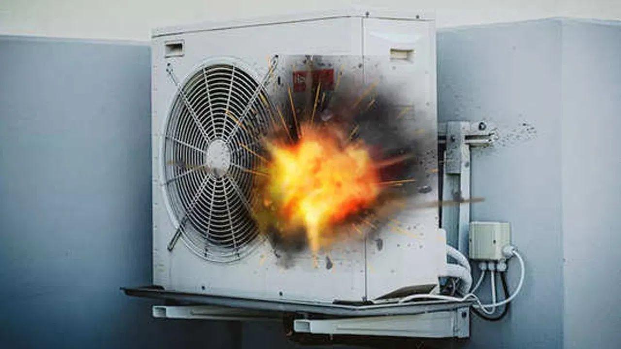 AC exploded like a bomb! Small mistake will fly AC, you are not careless