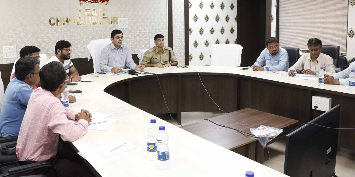 A press conference was held in connection with the celebration of International Yoga Day at Chotaudepur