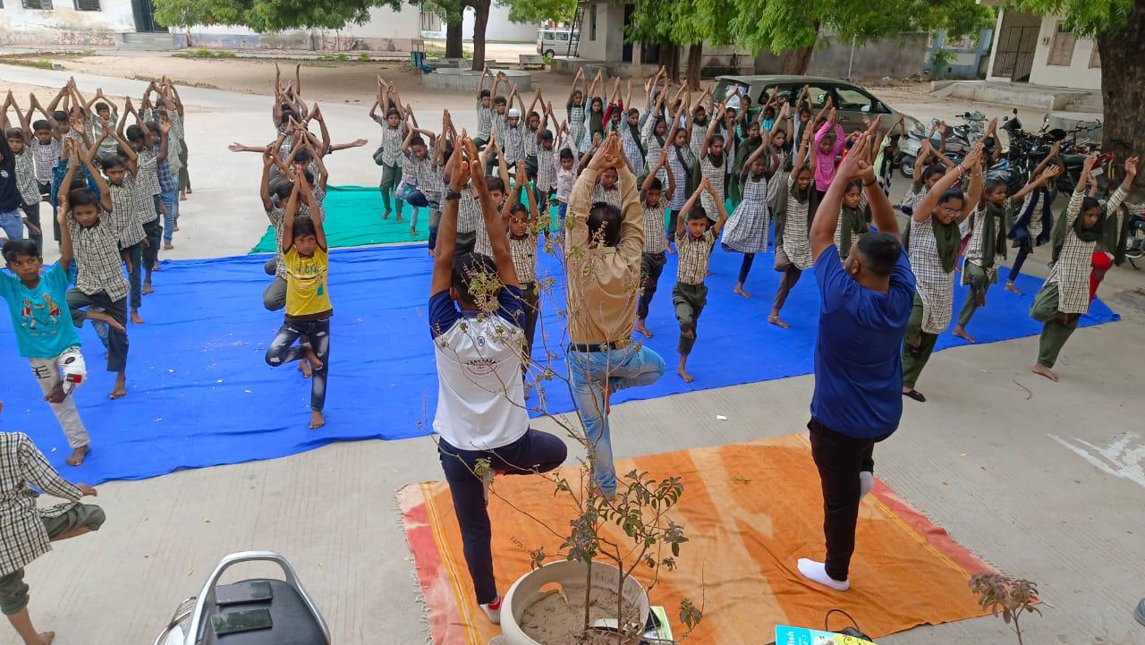 Pre-event yoga camp and public awareness program held in educational institutions of Chotaudepur district