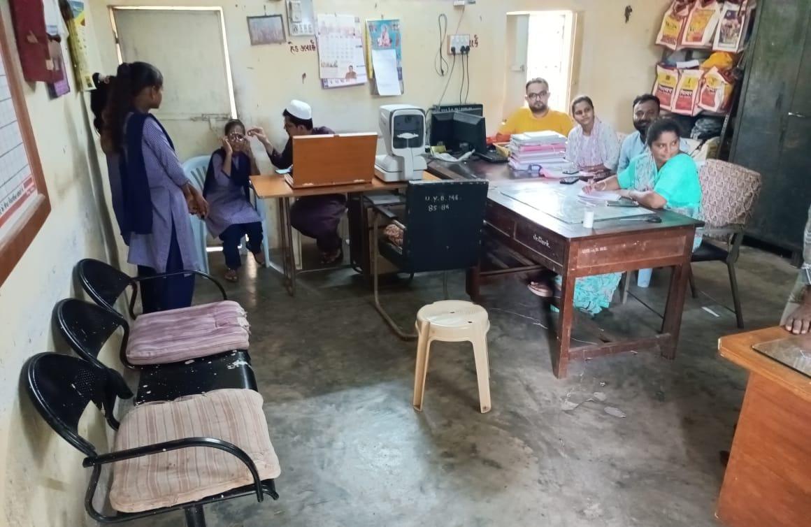 A health screening camp was held at Boria in Shehra taluk