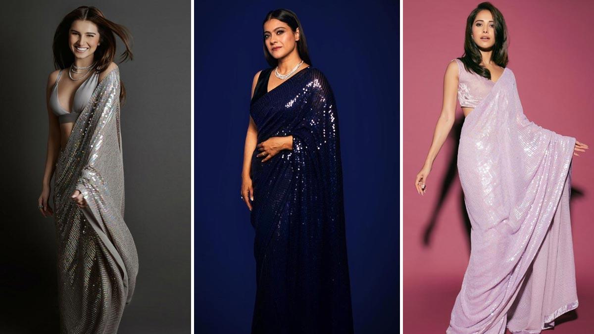 If you want to look gorgeous in a sequin saree, get styling tips from these actresses