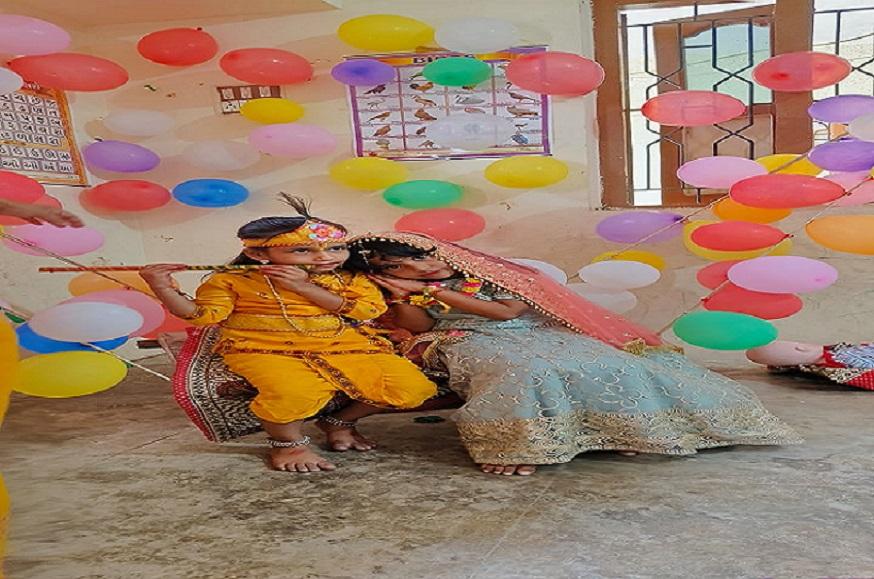 Nanda Mahotsav celebration before Janmashtami in Sanskar Vidyalaya Ghoghamba