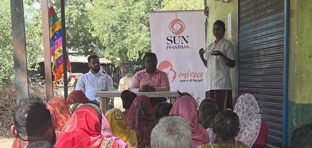 A health oriented camp was organized by Sun Pharma Community Health Care Society at Adiran