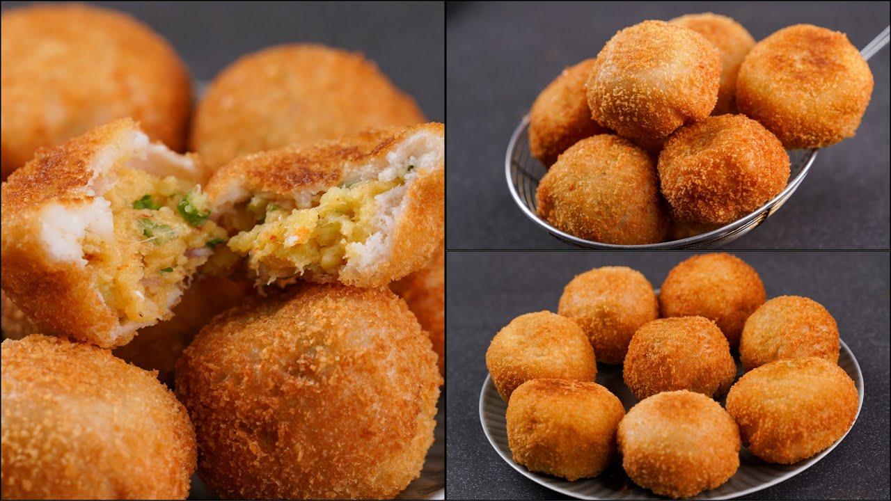 Potato Bread Balls: Enjoy crispy potato bread balls for breakfast, even market bread rolls will fail.