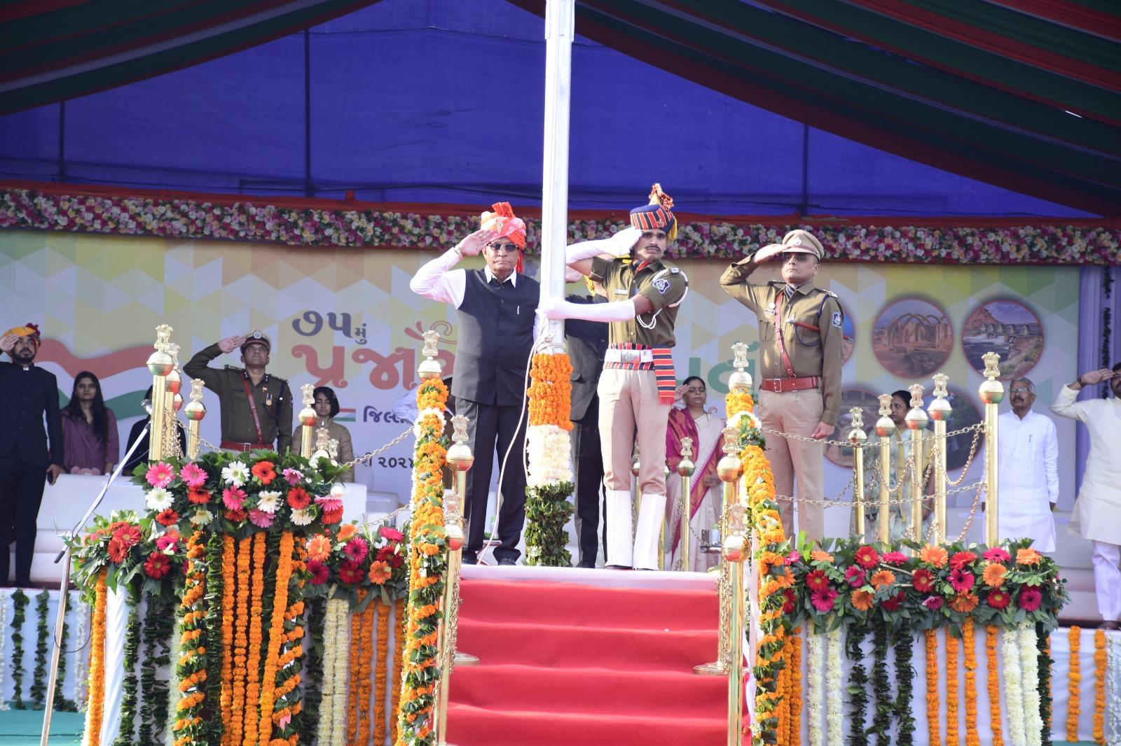 District level celebration of 75th Republic Day was held at Saliya