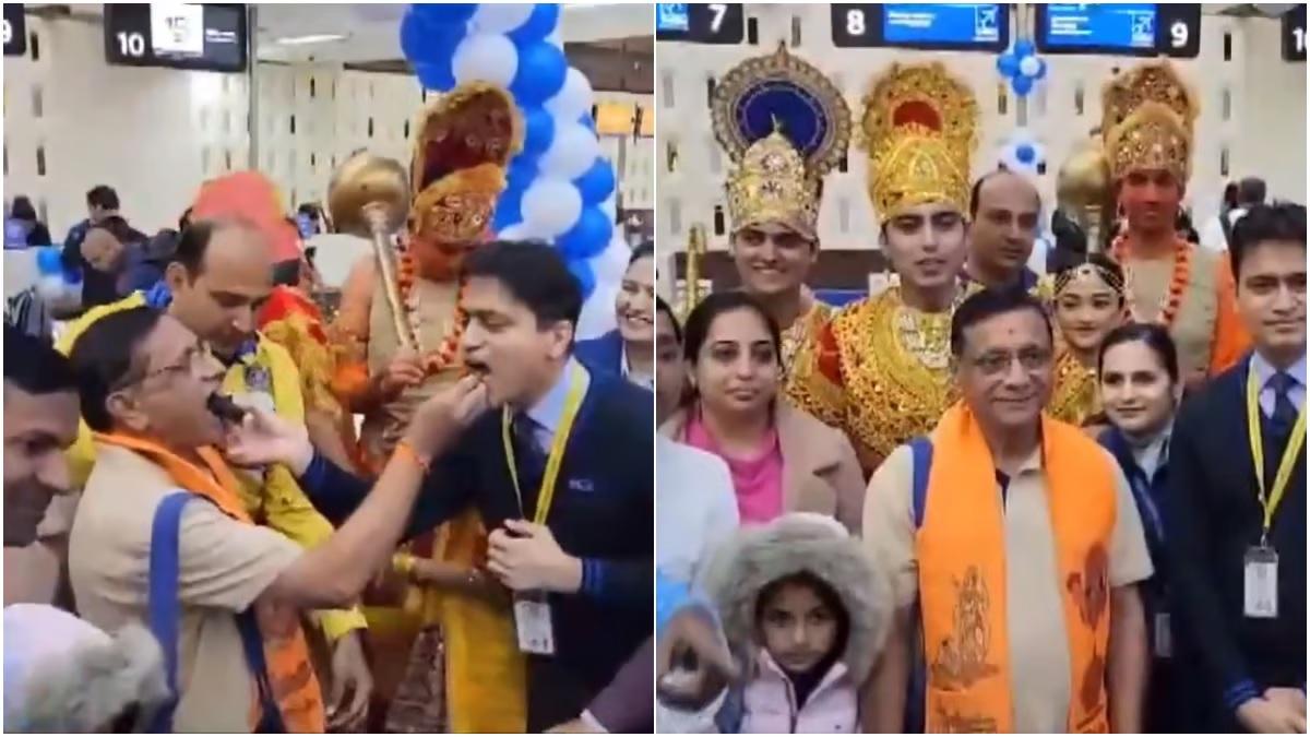 First flight leaves Ahmedabad for Ayodhya, passengers seen dressed as Ram, Lakshmana and Sita