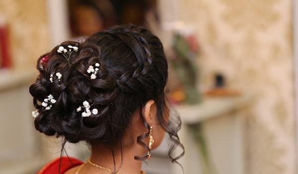 Try this bun hairstyle with lehenga look different and beautiful 01